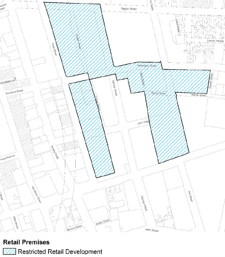 LEP Special Character Areas - Restricted Retail Premises Map