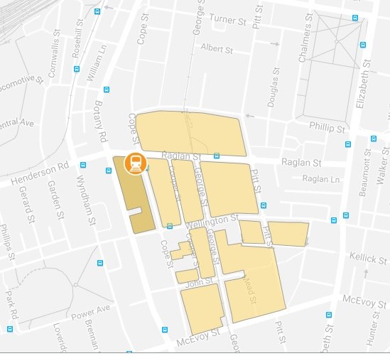 Map of Waterloo Estate and Metro Station showing private land