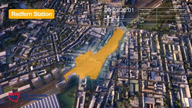 C2E Redfern Station - Area covered - July 2014