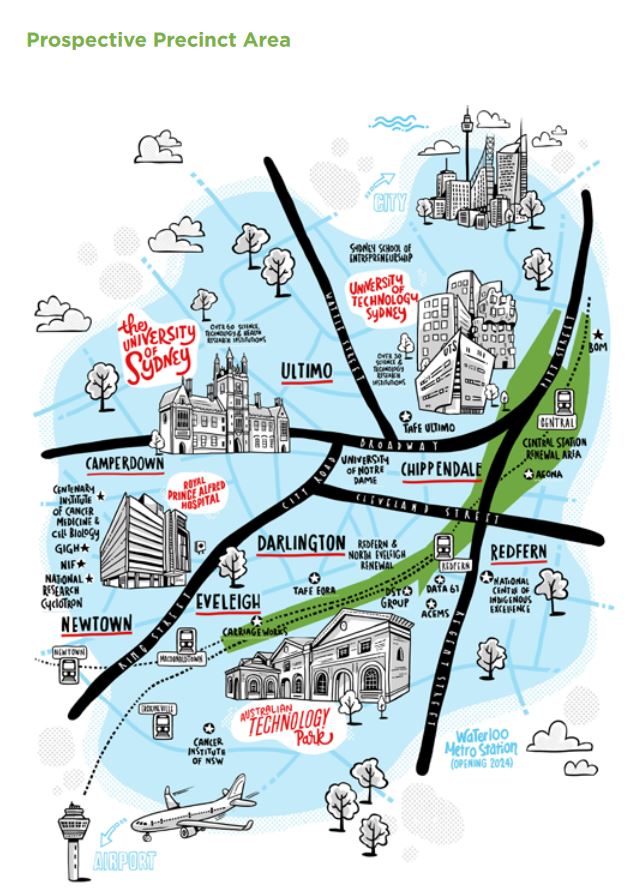 Image of the Prospective Sydney Innovation and Technology Precinct at Central-Eveleigh 
